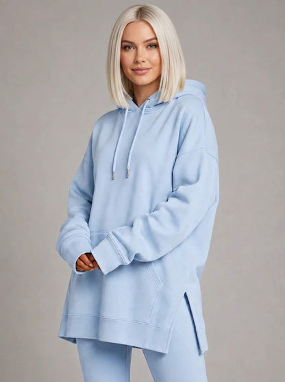 La Robe Sweat Longue Cocoon – Bleu ciel
