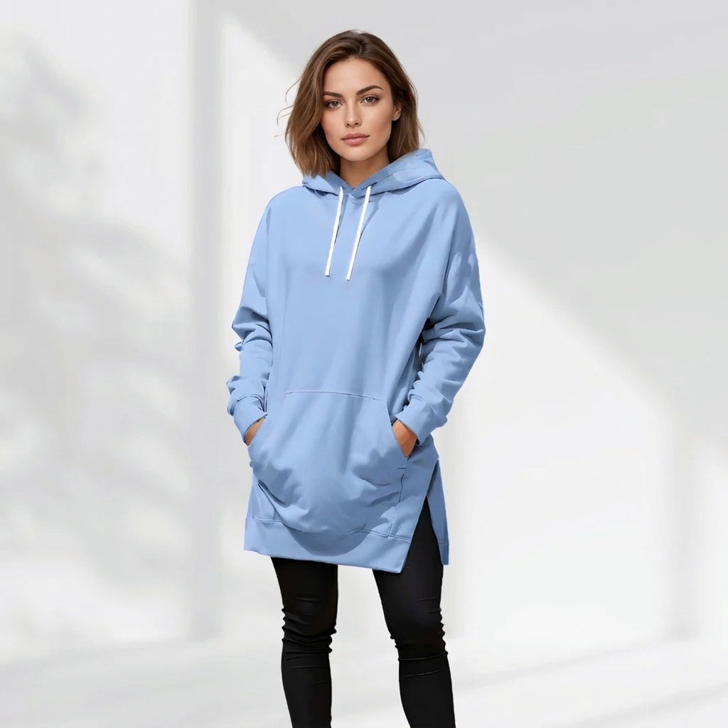 La Robe Sweat Longue Cocoon – Bleu ciel