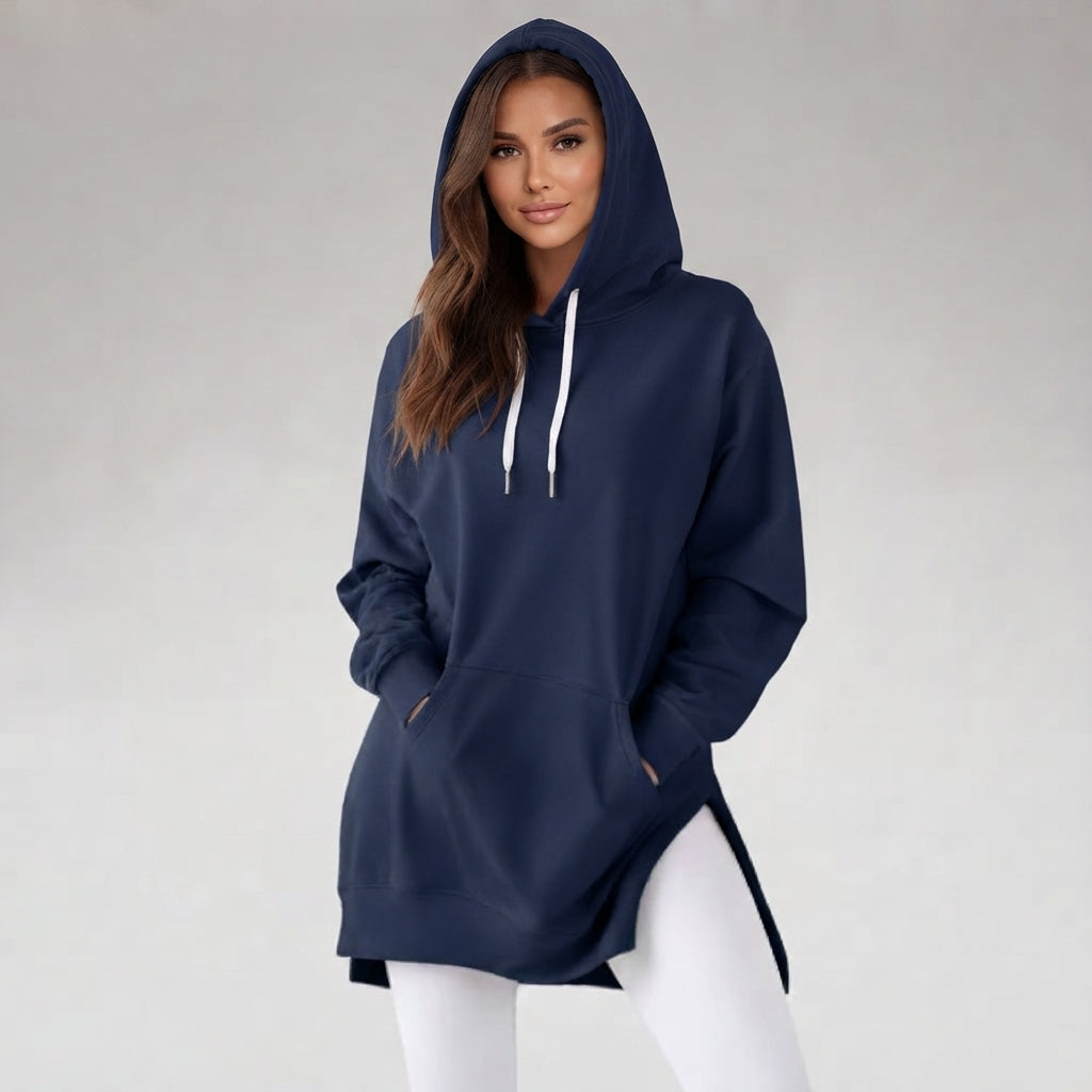 La Robe Sweat Longue Cocoon – Bleu marine