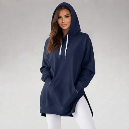 La Robe Sweat Longue Cocoon – Bleu marine