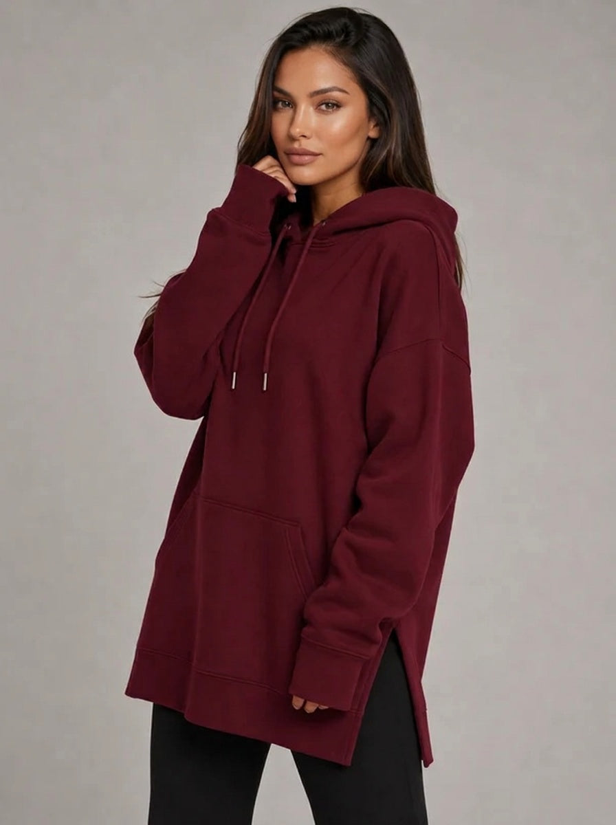 La Robe Sweat Longue Cocoon – Bordeaux