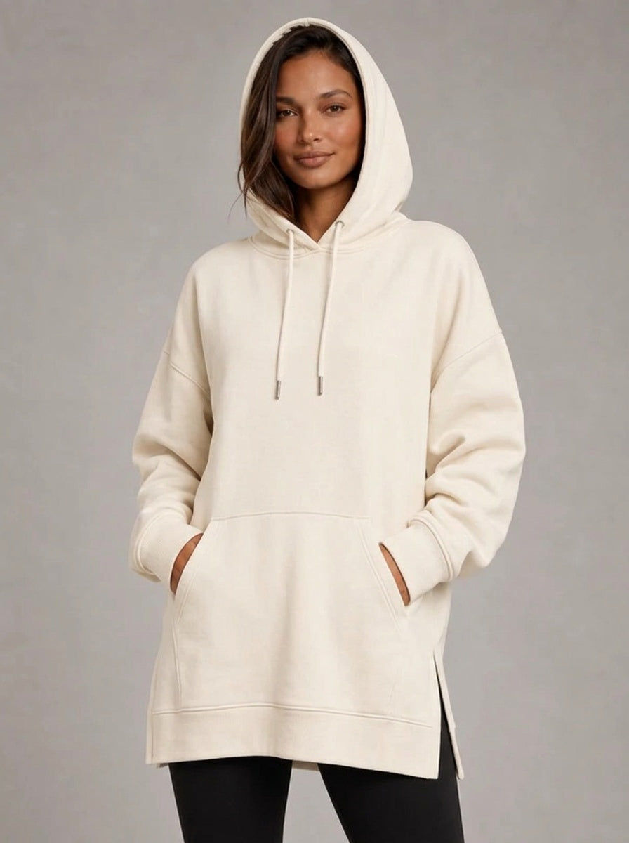La Robe Sweat Longue Cocoon – Crème