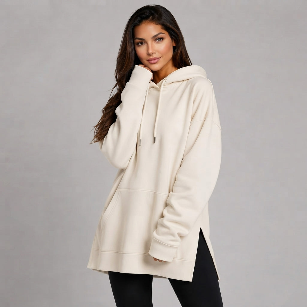 La Robe Sweat Longue Cocoon – Crème