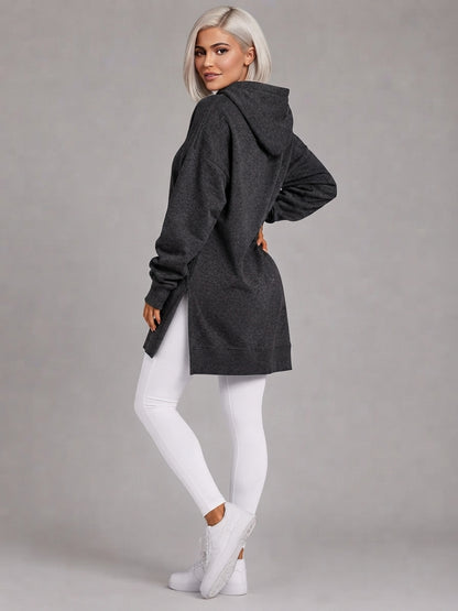 La Robe Sweat Longue Cocoon – Gris anthracite