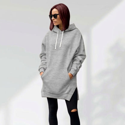 La Robe Sweat Longue Cocoon – Gris chiné