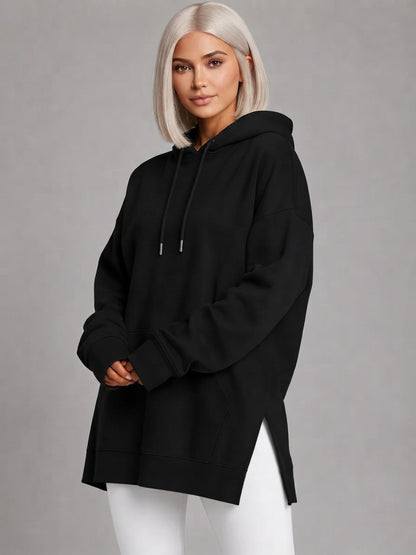 La Robe Sweat Longue Cocoon – Noir