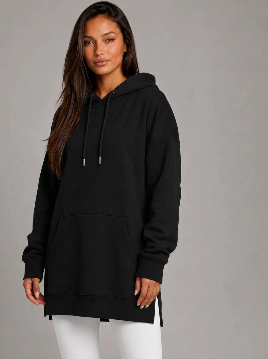 La Robe Sweat Longue Cocoon – Noir