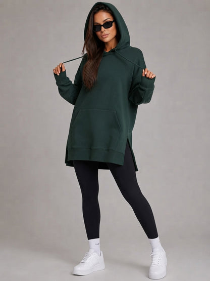 La Robe Sweat Longue Cocoon – Vert forêt