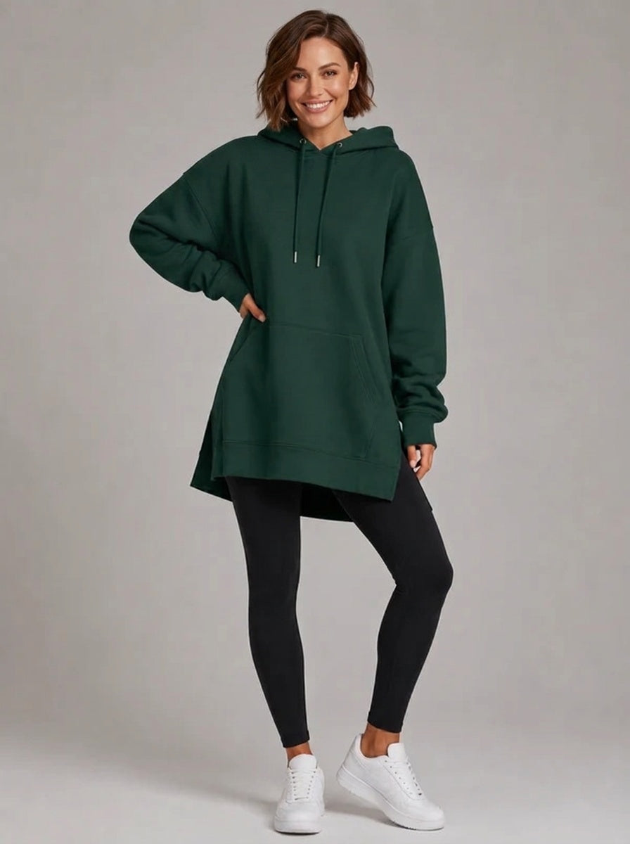 La Robe Sweat Longue Cocoon – Vert forêt